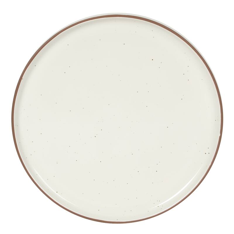 Gibson Elite Northrock Stoneware Dinnerware Set, 16-Piece Service for 4 - Plates & Bowls with Hand-Painted Terracotta Base
