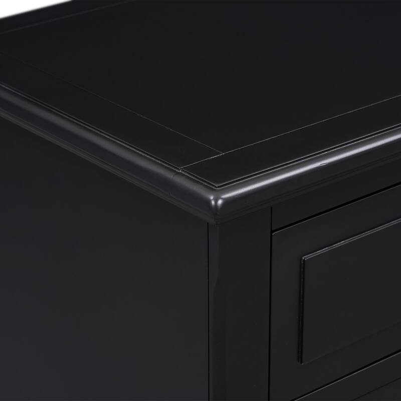 28'' Wide 3-Drawer Modern Nightstand with Metal Handles, Fully Assembled MDF Bedside Cabinet with Rubber Wood Legs for Bedroom