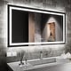 preview thumbnail 38 of 38, KIOTEE LED Mirror Lights Anti-Fog Frameless Bathroom Vanity Mirror in Tempered Glass 55x30
