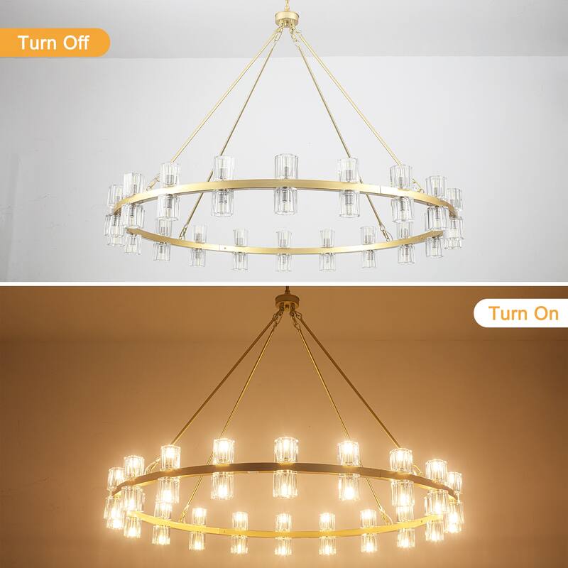 40-light fashionable metal frame wheel light with crystal lampshade bulbs not included