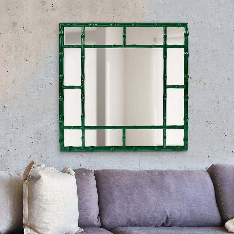 Allan Andrews Square Bamboo Framed Wall Mirror - 40" x 40"