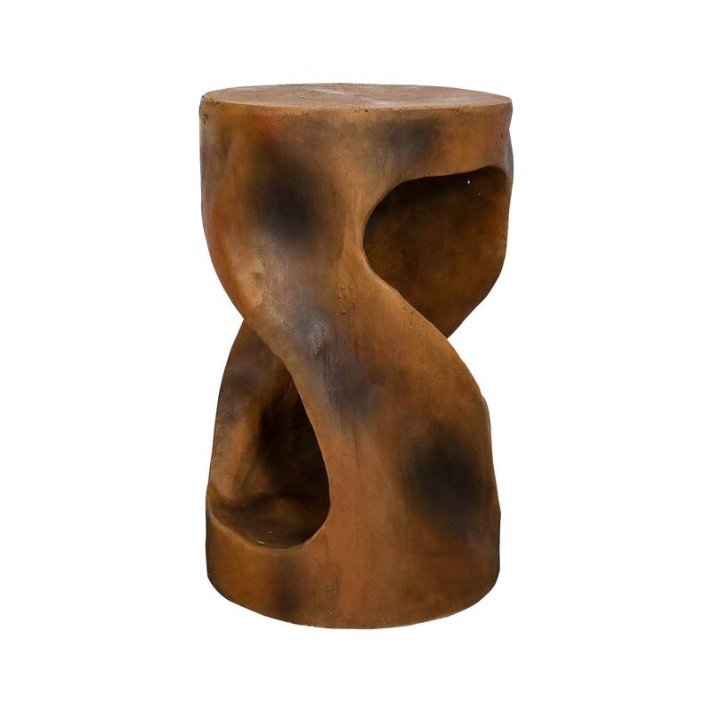 Twist Shape Concrete Side Table,Unique Modern End Table for Home Decor