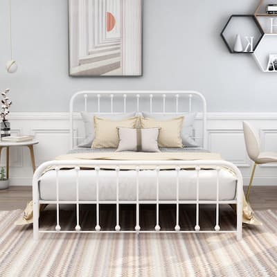 Aufank Vintage Platform Metal Bed Frame, Heavy Duty