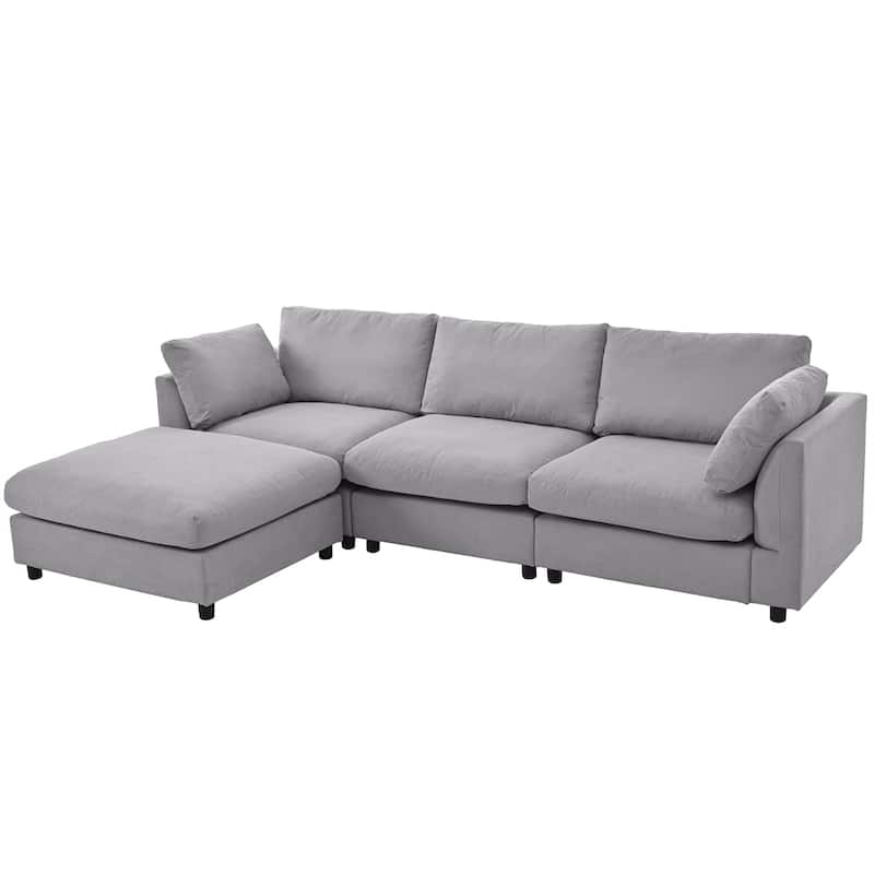 U_STYLE Upholstery Convertible Sectional Sofa,L Shaped Couch