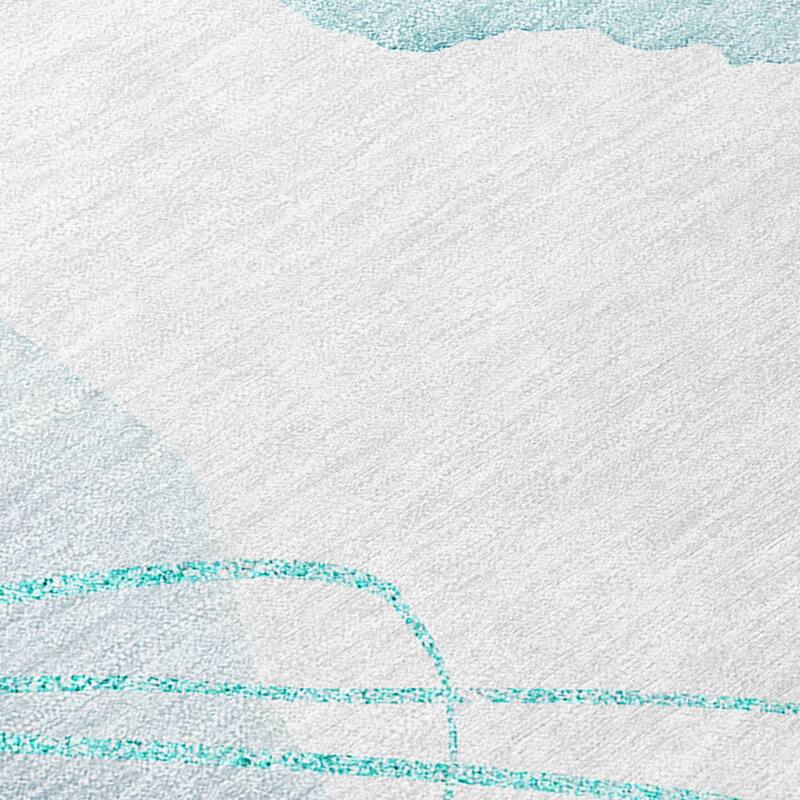 Machine Washable Indoor/ Outdoor Modern Circles Chantille Rug