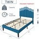 preview thumbnail 16 of 25, VECELO Modern Upholstered Platform Kids Bed with Adjustable Headboard,Twin Size Bed Set of 2