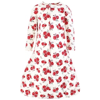 Hudson Baby Infant Girl Long Sleeve Cotton Jersey Sleeping Bag, Sack, Blanket, Red Rose