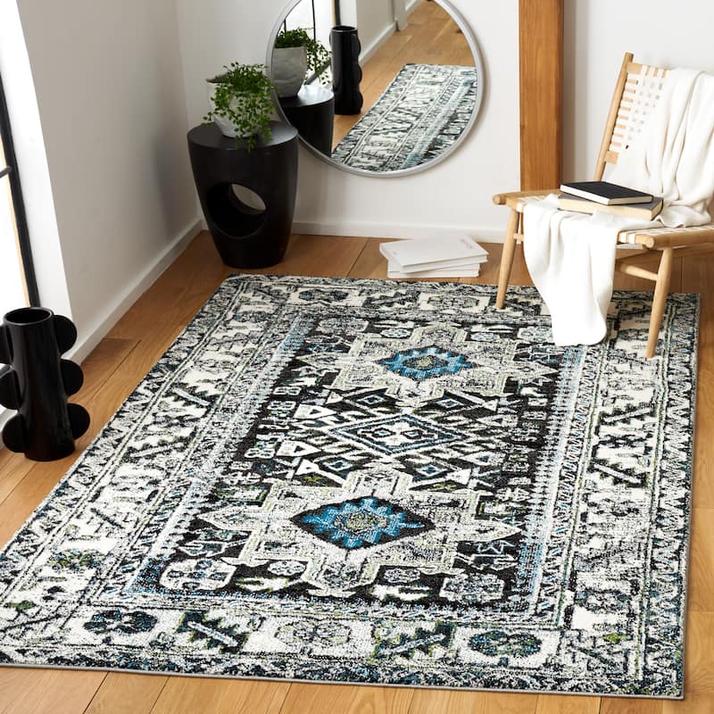 SAFAVIEH Vintage Hamadan Jaroslava Oriental Rug - 10'6" x 14' - Dark Grey/Ivory
