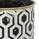 preview thumbnail 5 of 4, Andrey Black/White Hexagonal Indoor Metal Pot Planters (Set of 3) - 11.5"H x 8.5"W x 8.5"D