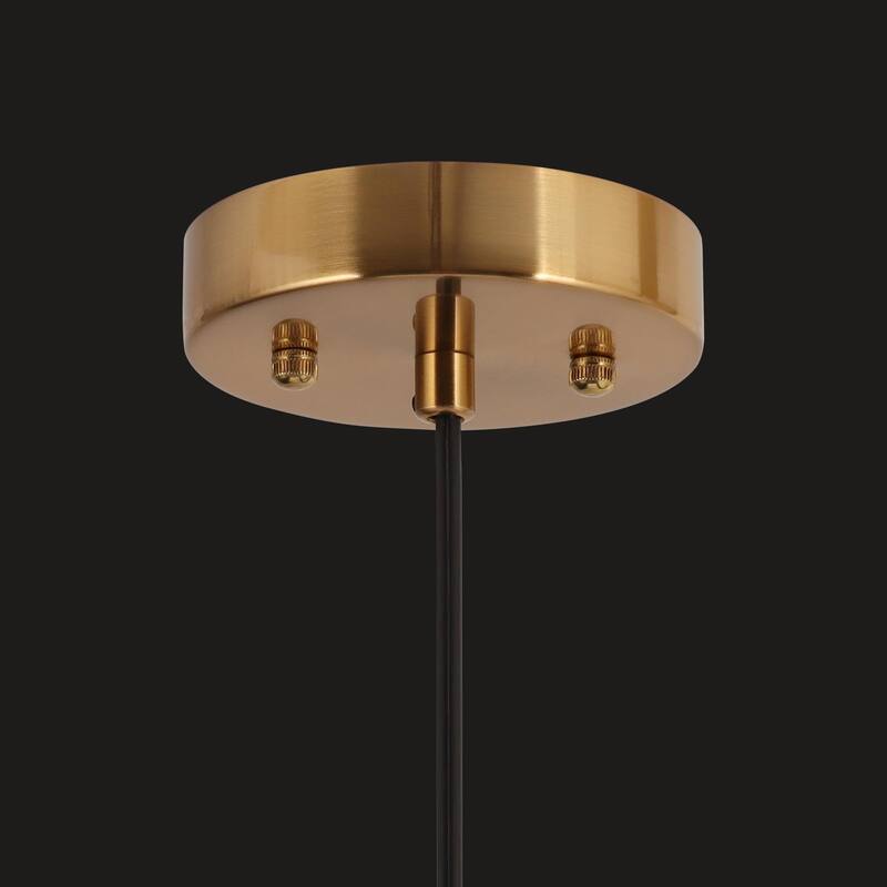 Coria 10 In Modern Farmhouse Dome Glass Pendant Lights with Bowl Hammered Art Shade - Brass/Clear - D10.6'' x H 10''