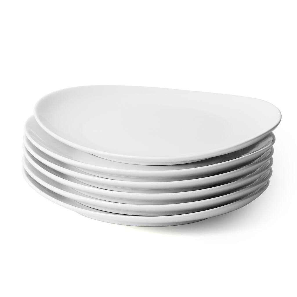 Sweese Porcelain Dinner Plates - 11 Inch - Set of 6, White