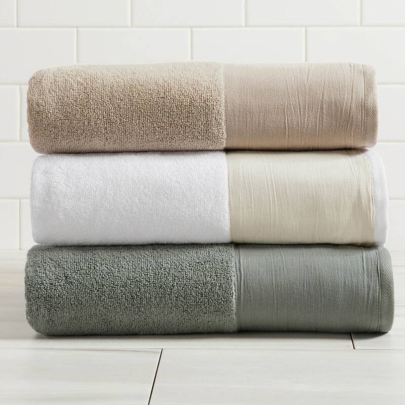 Linery & Co. Ultra-Soft Cotton and Linen Like Border Towel Set
