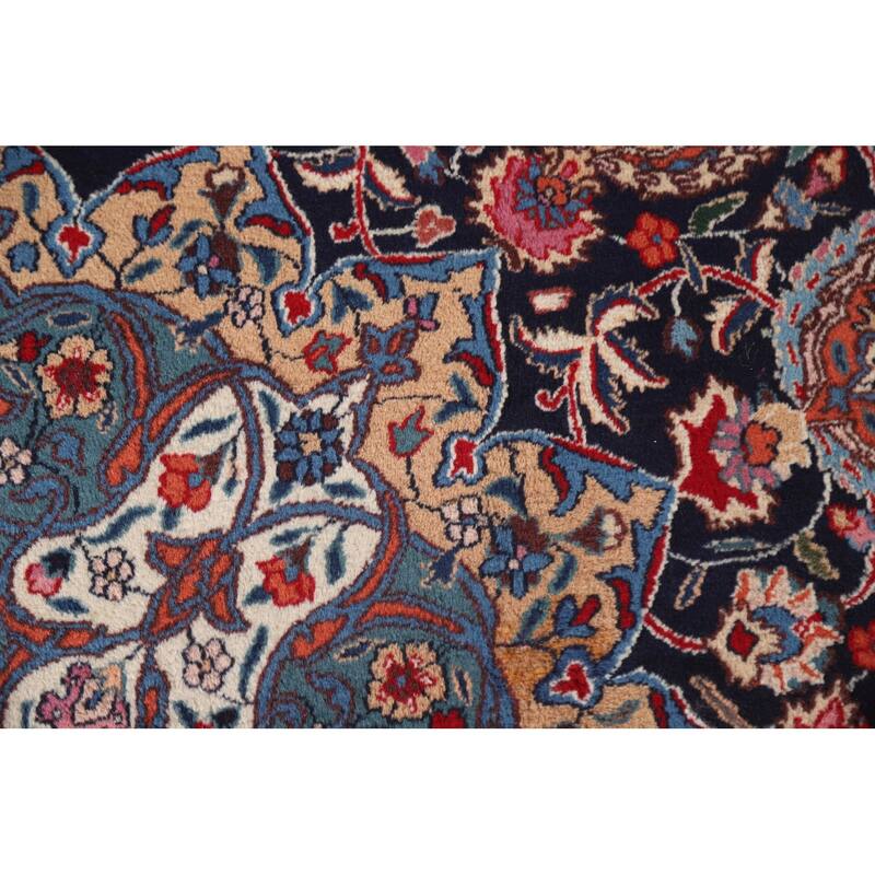 Handmade Vegetable Dye Kashmar Persian Large Rug Navy Blue Wool - 11'5" x 16'0"