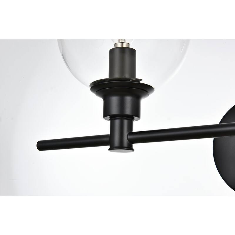 Jaelyin 1 Light Black and Clear Bath Sconce