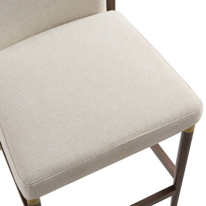 Christopher Knight Home - LuxeCraft Modern Upholstered Metal Base Counter Stool with Solid Back Design (Set of 2)