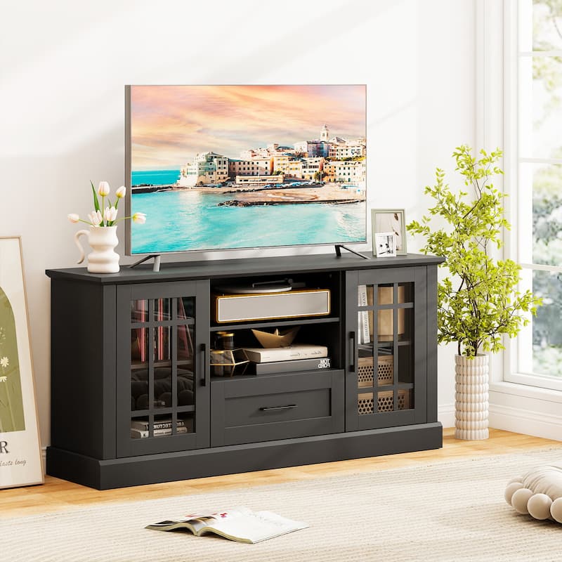 Gymax Farmhouse TV Stand for TVs up to 70'' Entertainment Media Center