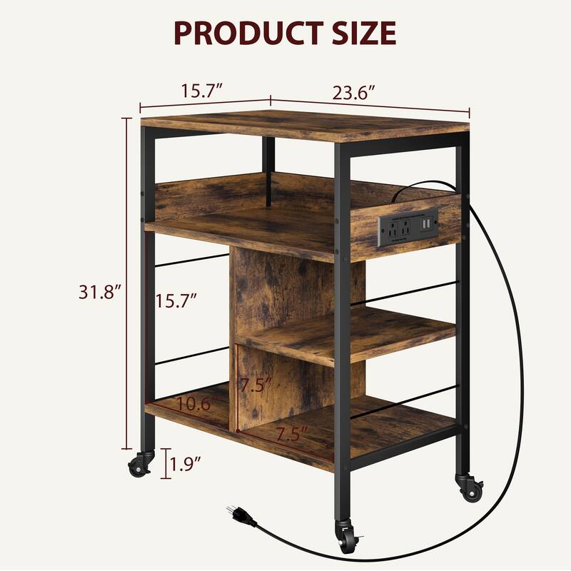 Farmhouse Movable File Cabinet Printer Stand for Home Office