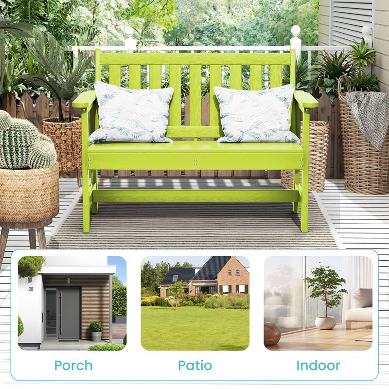 Outdoor 2-Person Garden Bench 42.92-in W x 35.83-in H