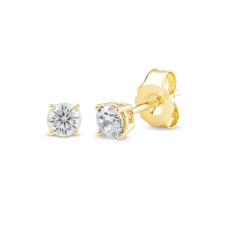 1/3ct TDW Lab-grown Diamond Solitaire Stud Earrings in 10k Gold for Women