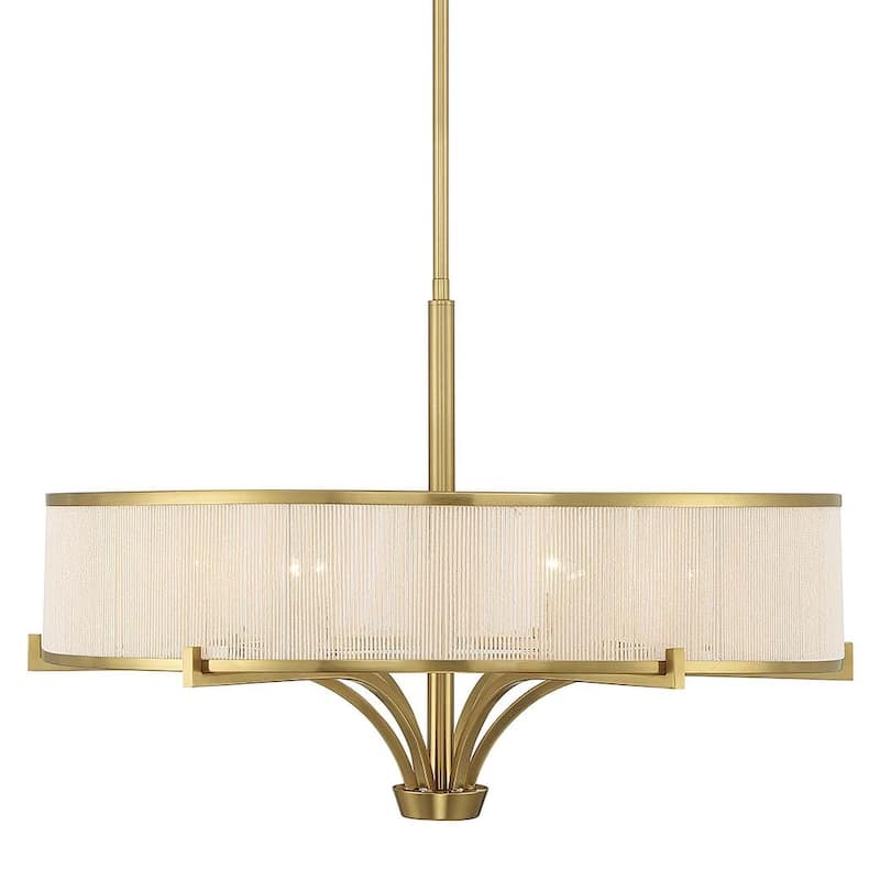 Savoy House 1-7752-6 Wynwood 6 Light 30" Wide Drum Chandelier - Warm Brass