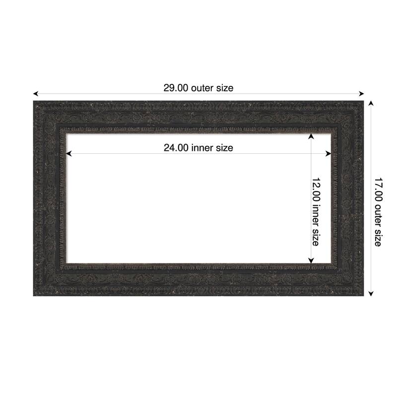 Attic Aged Framed Dry Erase Magnetic Board - 29 x 17 in - Attic Aged Black