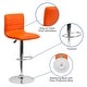 preview thumbnail 106 of 111, Modern Vinyl Stitch Back Adjustable Height Barstool - 16"W x 19"D x 35" - 44"H
