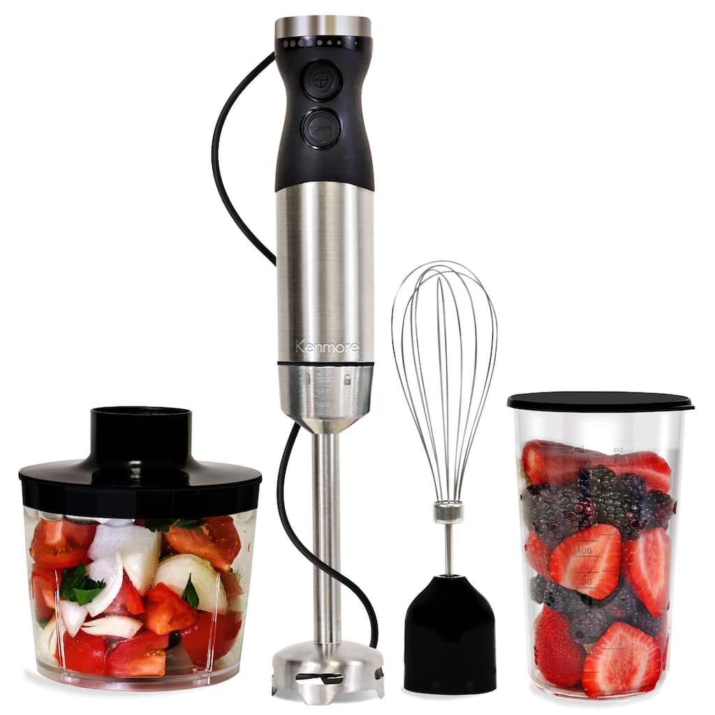 Kenmore Immersion 400W Hand Blender Set with Food Chopper and Whisk