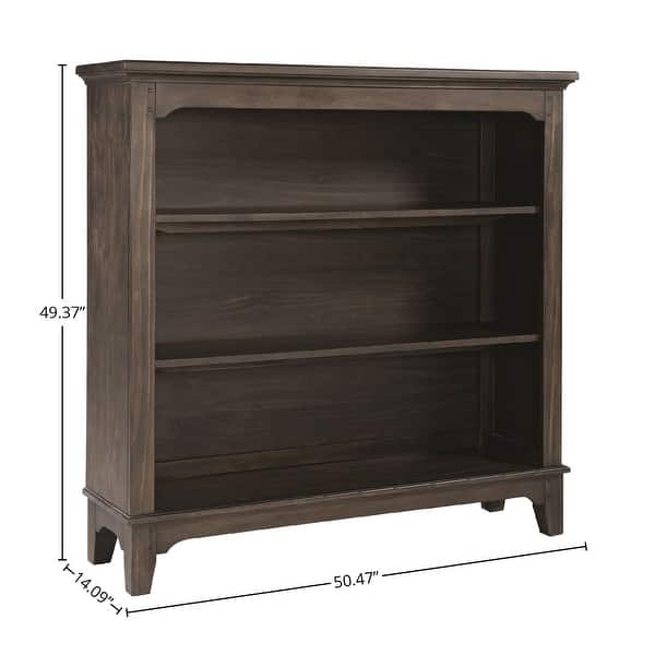 Taylor 50" Wide Farmhouse Bookcase, River Rock Brown