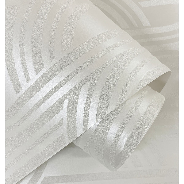 Seabrook Designs Diamond Stripe Glass Beaded Unpasted Wallpaper - Bed ...