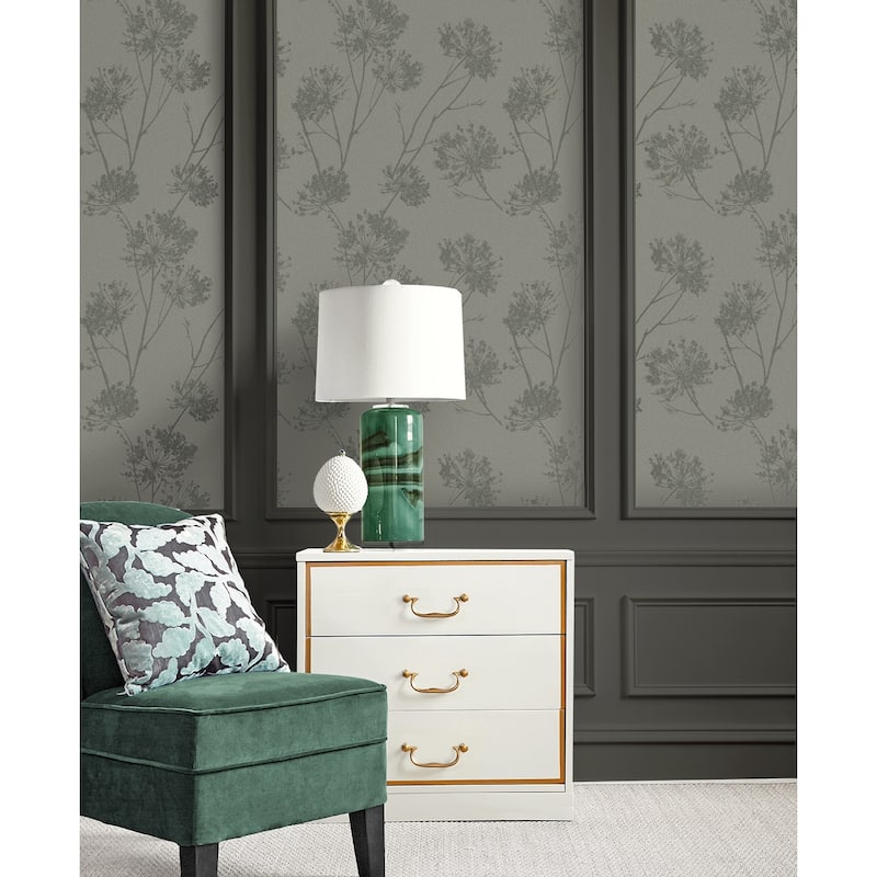 Seabrook Designs Wild Grass Glass Beaded Unpasted Wallpaper