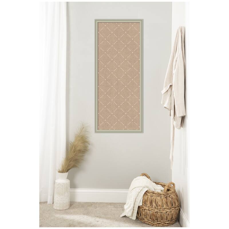 Kate and Laurel Pinboard Beige Lattice Pattern