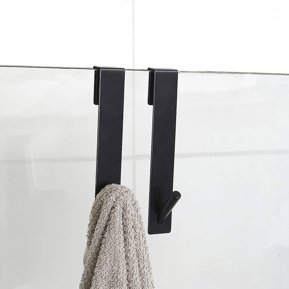 Shower Door Hooks Easy to Install for Frameless Glass Shower Doors - 7"L x 1.3"W x 0.10"D