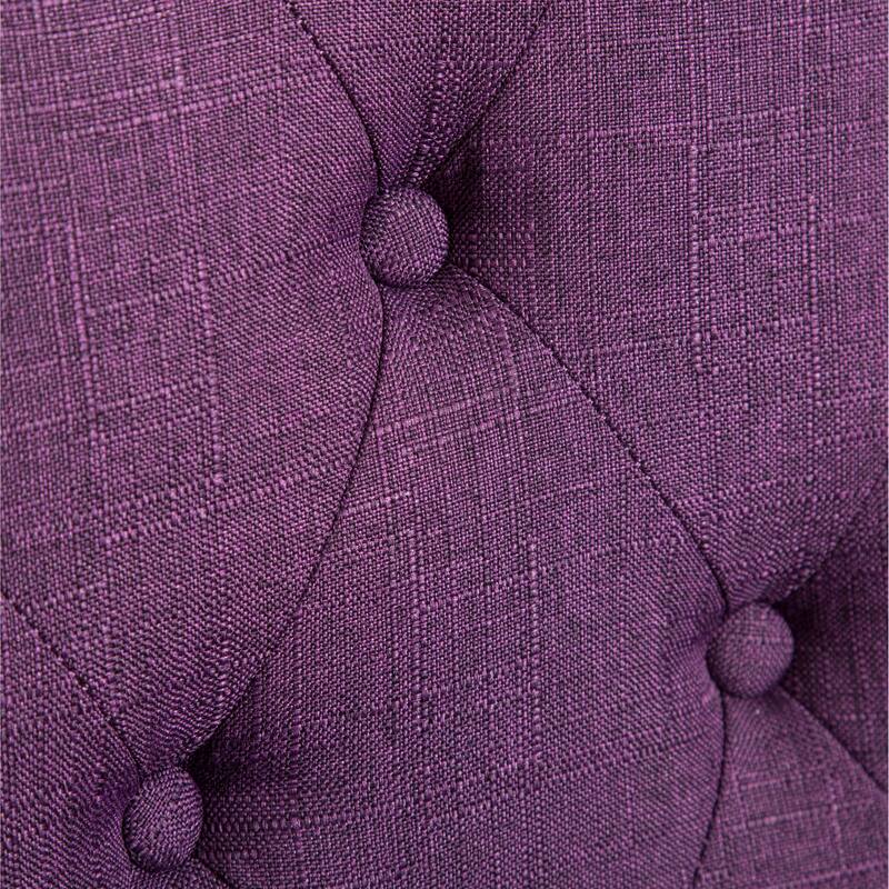 Purple 7-Piece Dining Set with Rectangular Dining Table for Kitchen, Button Tufted Upholstered Dining Chairs