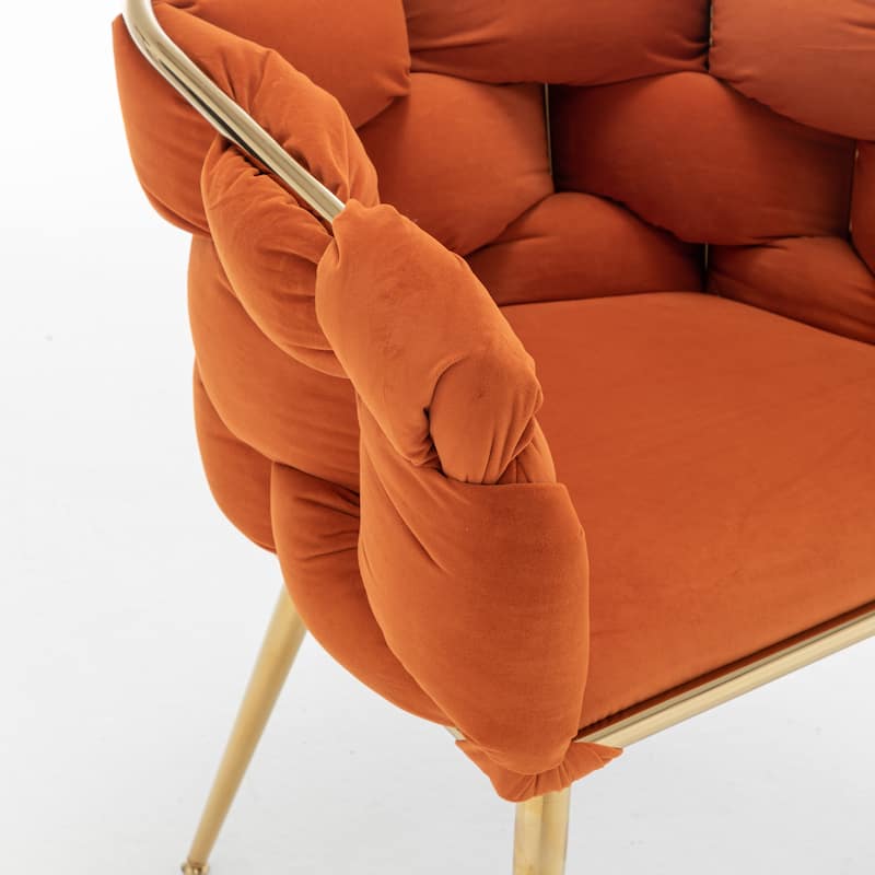 Shubert Glam Velvet Woven Accent Chair by GDFStudio - 28.70"L x22.20"W x 29.50"H