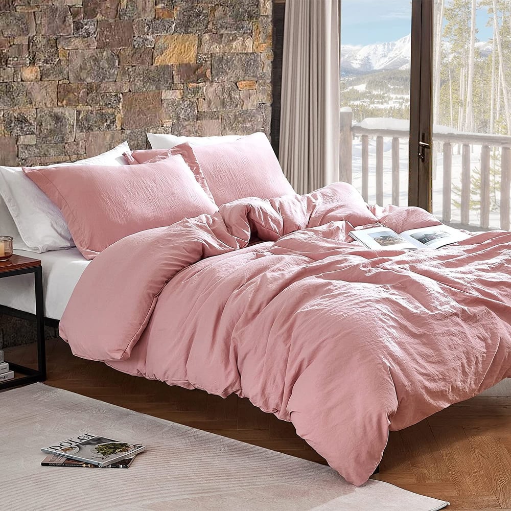 Natural Loft Oversized Comforter Set - Silver Pink