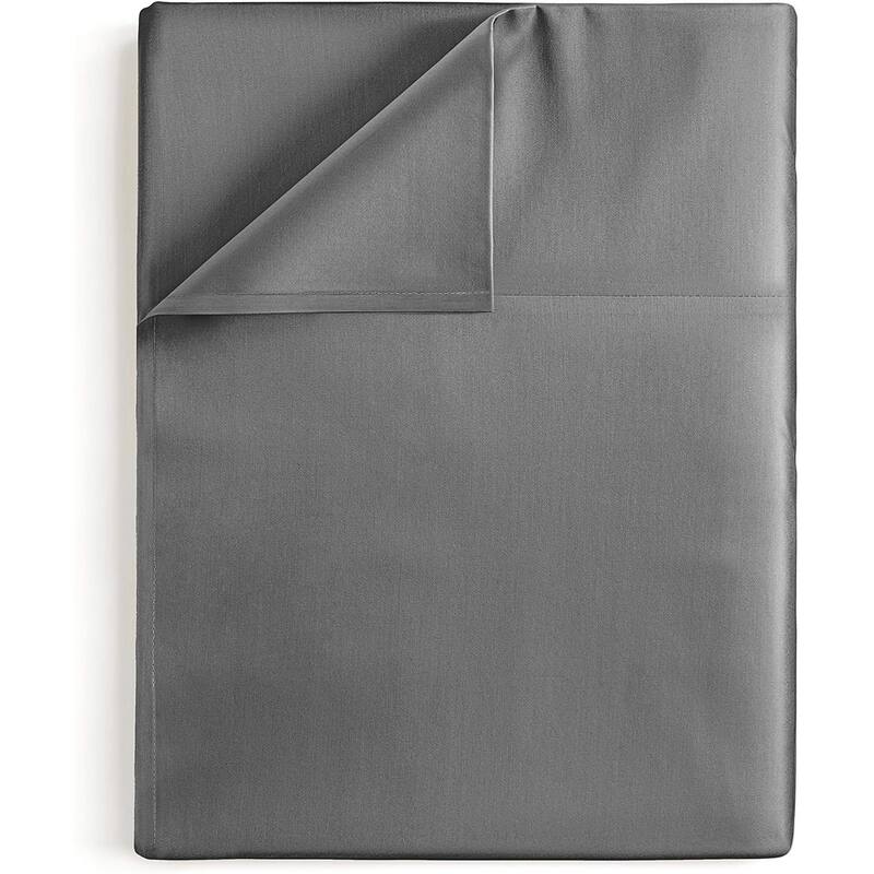 CGK Linens Solid Double Brushed Microfiber Single Flat Sheet/ Top Sheet - Dark Grey - Twin XL