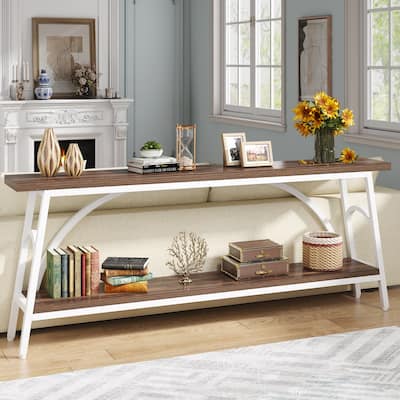 70.8”Sofa Tables, 2 Tier Extra Long Console Tables for Entryway