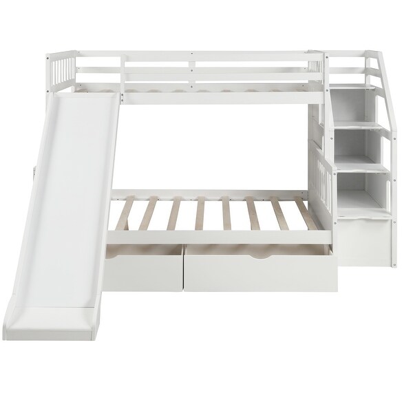 twin over full bunk bed with slide