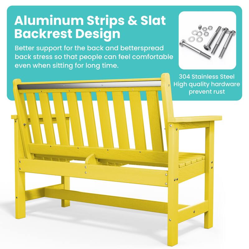 Outdoor 2-Person Garden Bench 42.92-in W x 35.83-in H