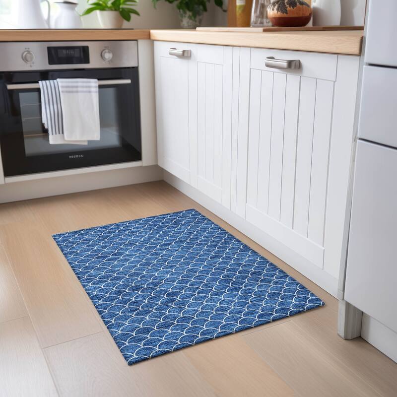 Machine Washable Indoor/ Outdoor Chantille Modern Geo Rug