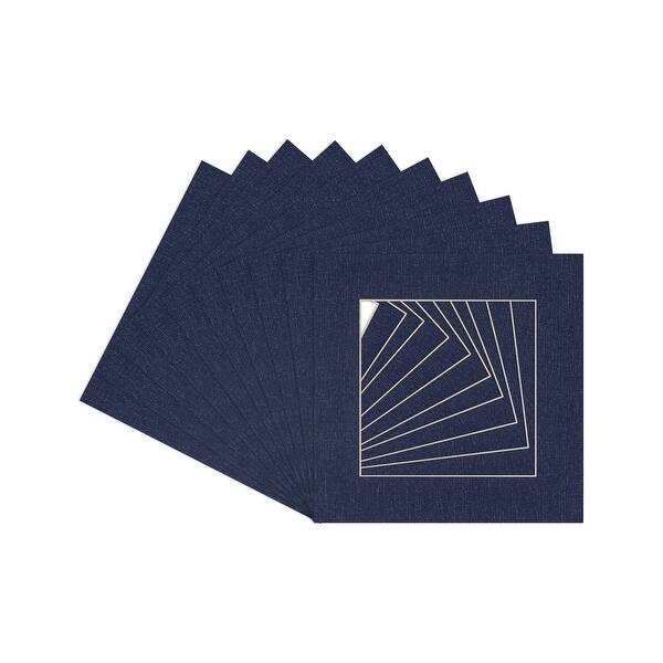 20x20 Mat for 10x10 Photo - Navy Canvas Texture Matboard for Frames ...