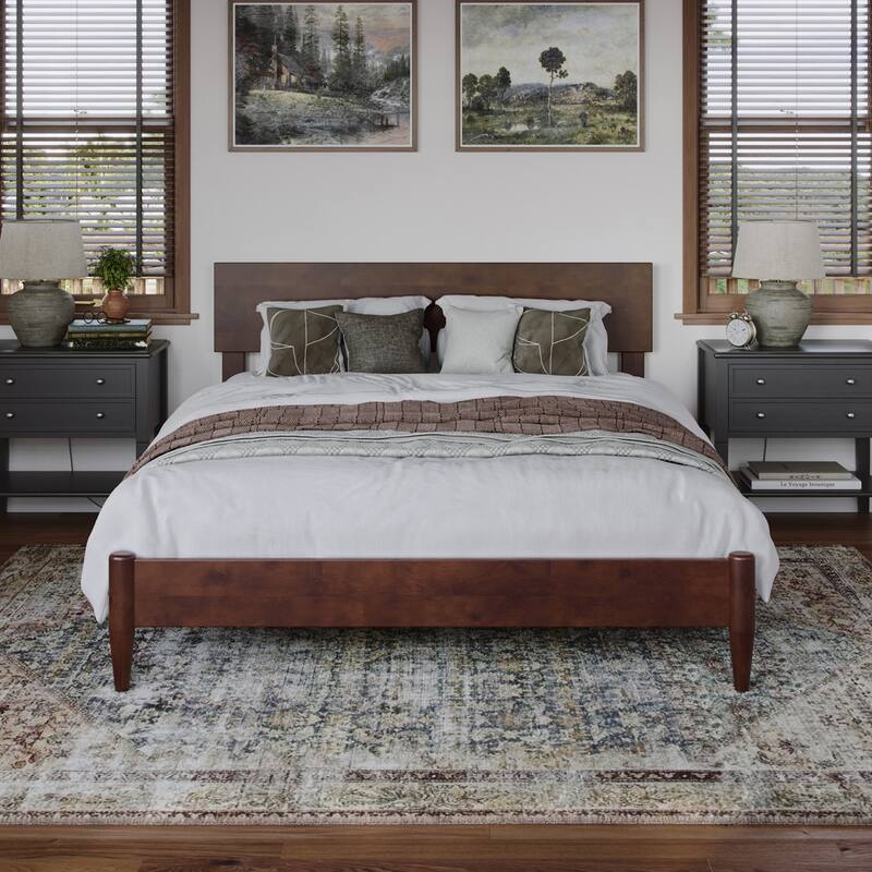 Aria Solid Wood Modern Low Profile Platform Bed