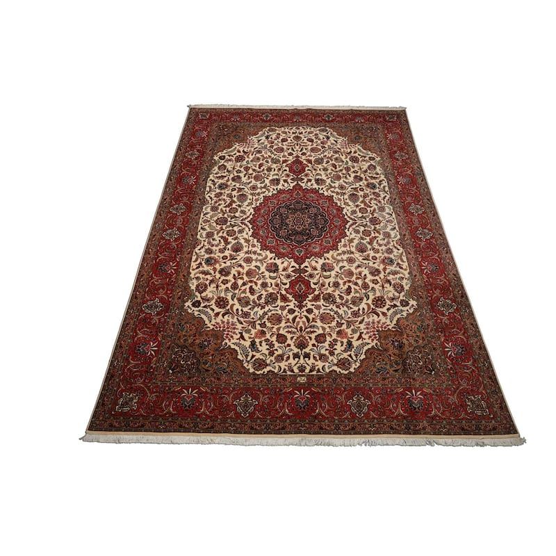 8'2''x11'11'' Hand Knotted Wool Ivory 350 KPSI Masterweaver Signed Rug - 8' 2'' x 11' 11''