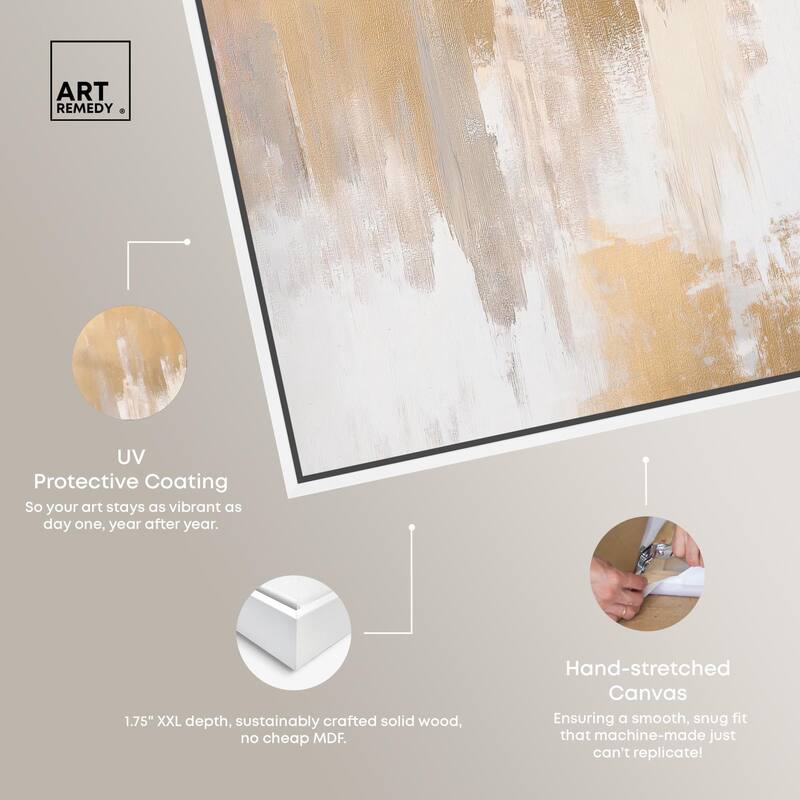 Soft Grey Glam Gold II Canvas by Art Remedy