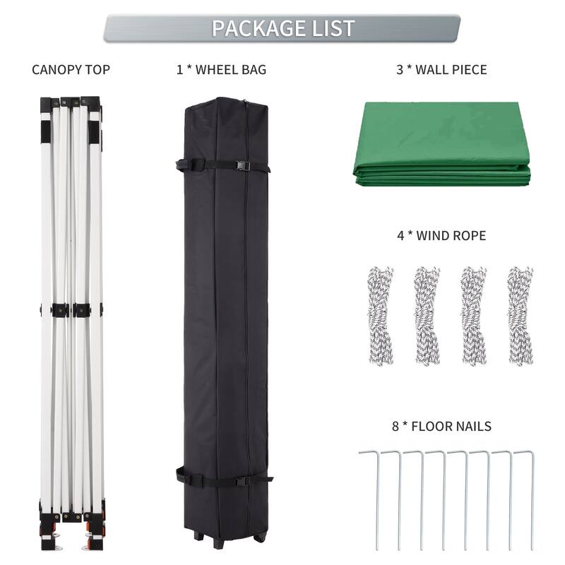 10x10 ft Pop-Up Canopy with 1-Minute Setup, UV Protection, Waterproof, and Adjustable Heights