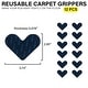 preview thumbnail 3 of 12, Non Slip Rug Tape / Adhesive Heart-shape - Black - 3.74" x 2.95"