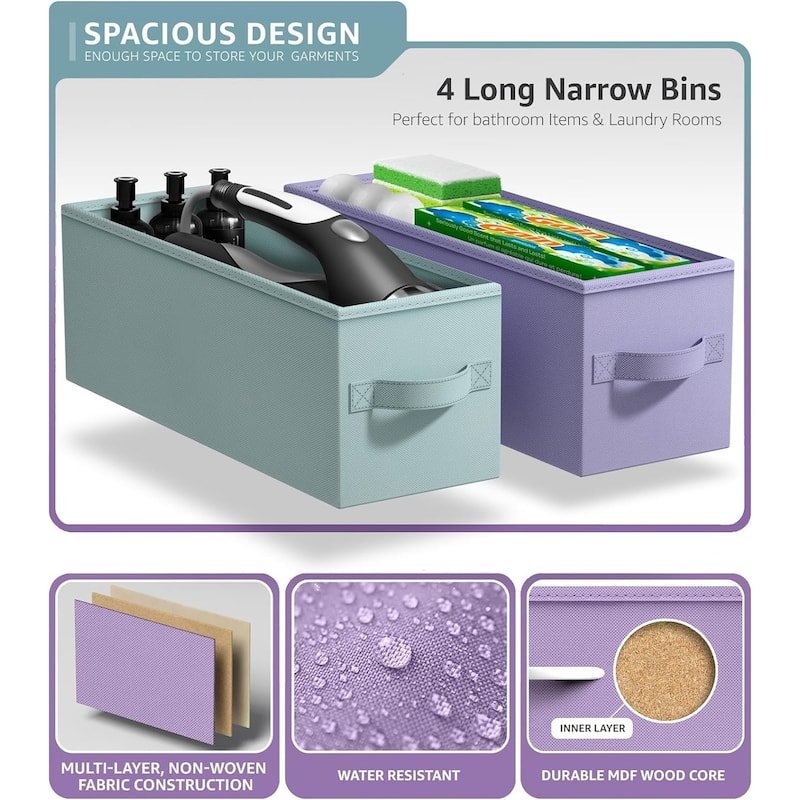 Narrow Dresser Tower with 4 Drawers - Vertical Storage for Bedroom