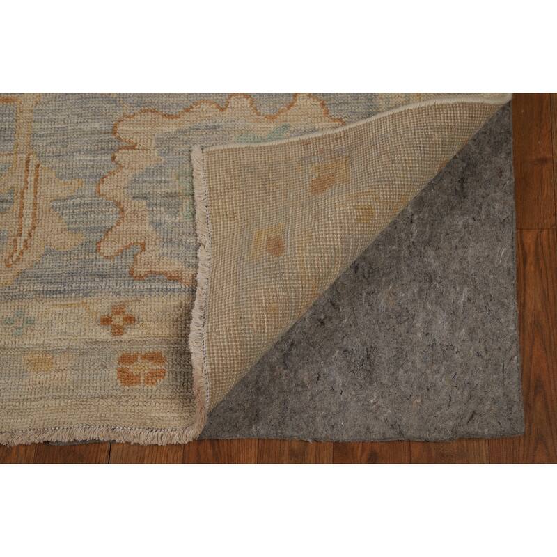 Hand Knotted Oriental 100% Wool Carpet Transitional All-Over Beige & Ivories Oushak Area Rug - 13' 8'' X 9' 10''