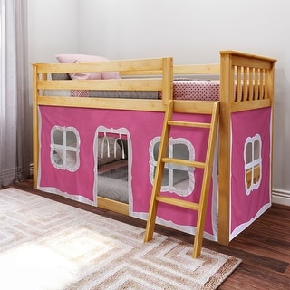 Max and Lily Twin over Twin Low Bunk with Curtains
