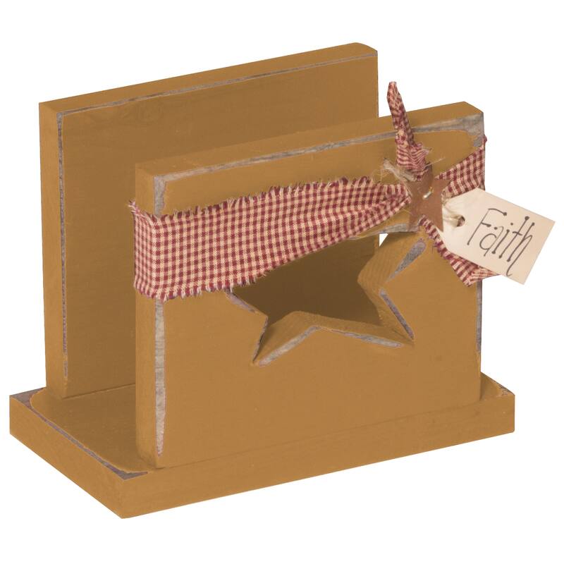 Amish-Made Pine Napkin Holder - Mustard Yellow